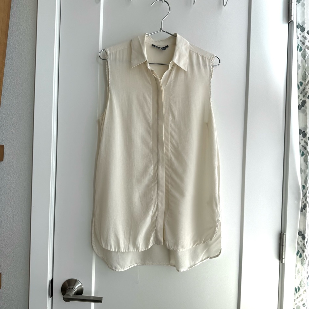 Vince Women’s Silk Sleeveless Shirt Blouse